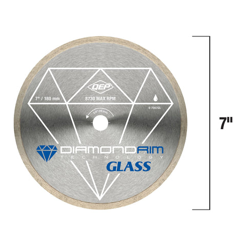 QEP blade delivering high RPM wet cuts for glass and other tiles