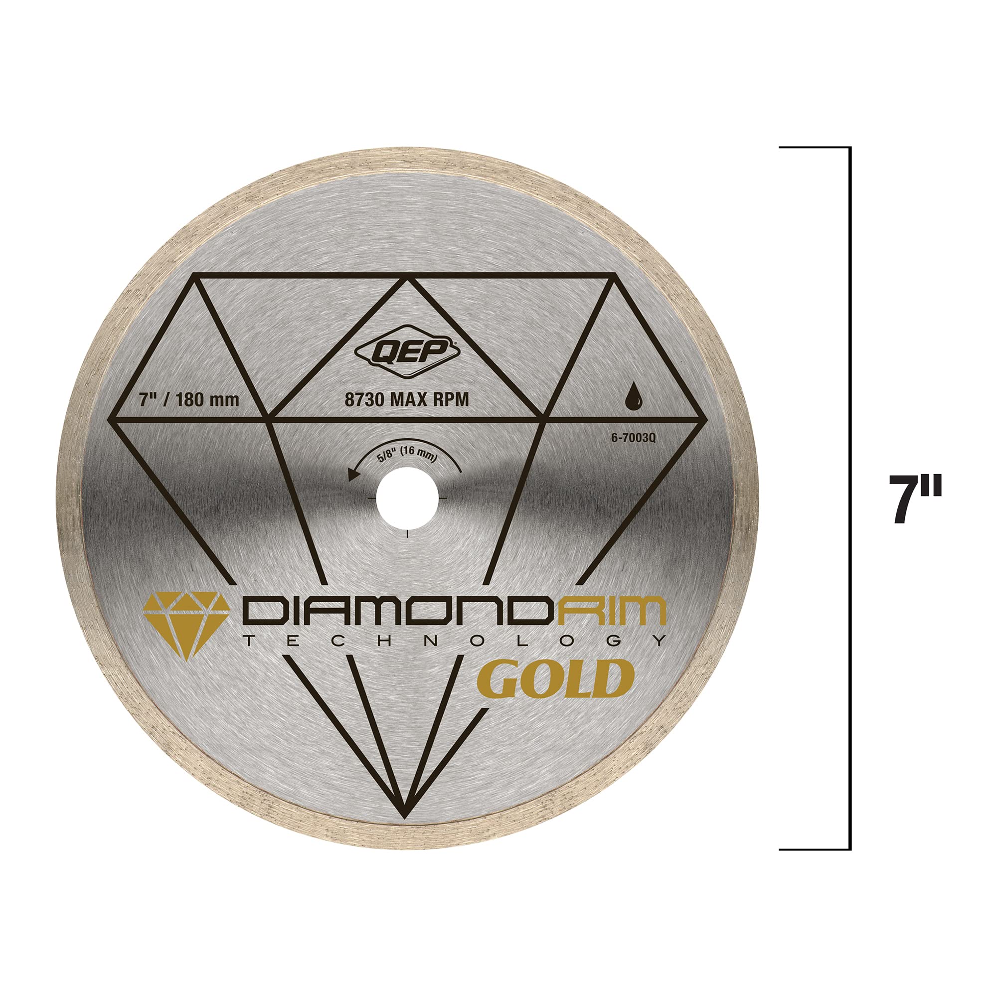 QEP 8,730 RPM tile cutting blade enabling fast, precise cuts.