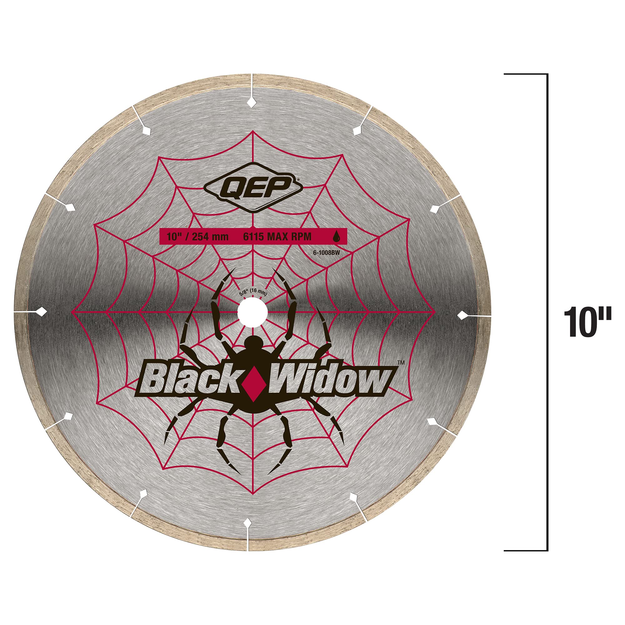 QEP Black Widow 10-inch blade durable for long tile projects.