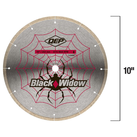 QEP Black Widow 10-inch blade durable for long tile projects.