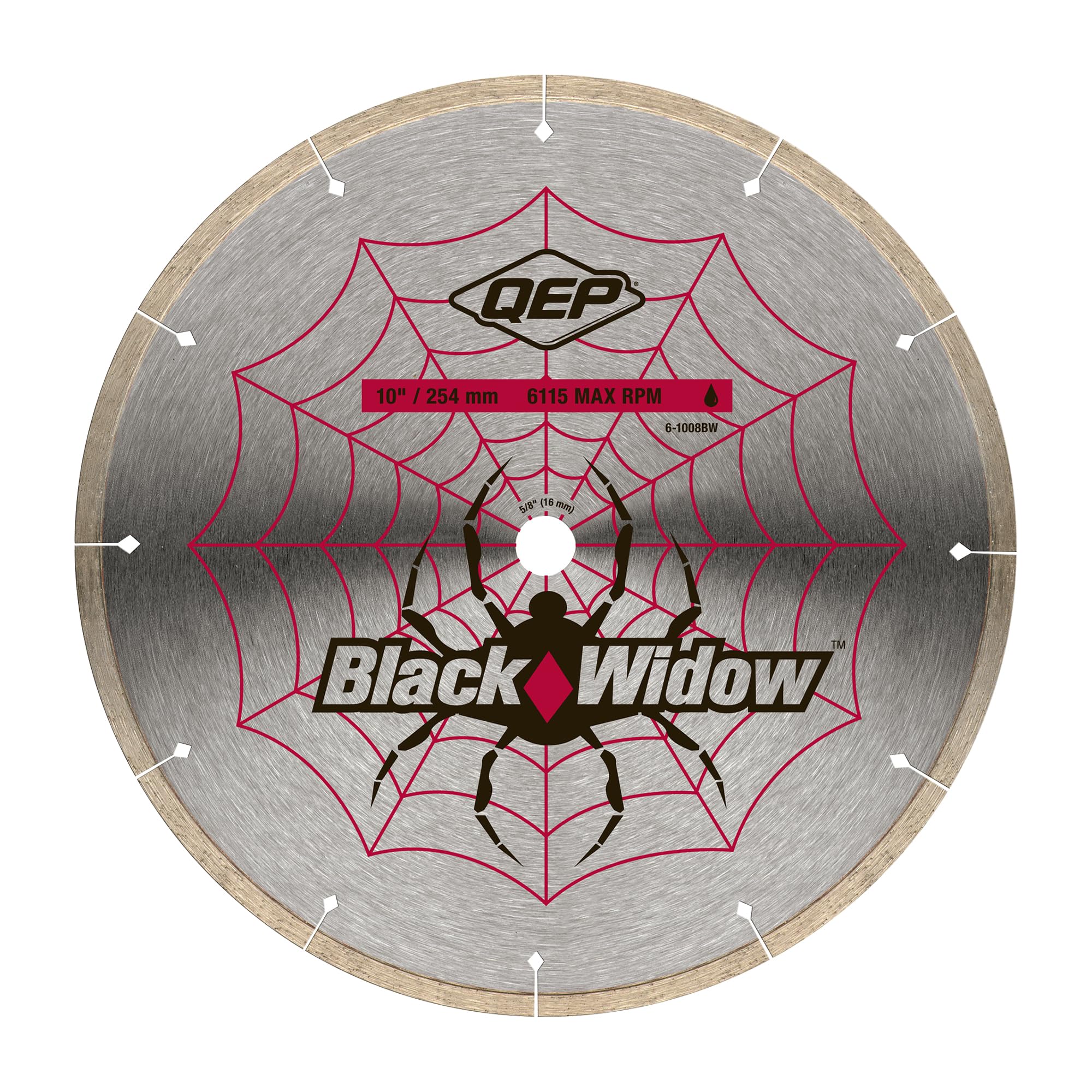 QEP Black Widow 10-inch porcelain-cutting blade delivers smooth, chip-free cuts.