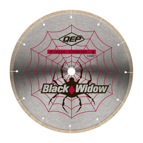QEP Black Widow 10-inch porcelain-cutting blade delivers smooth, chip-free cuts.