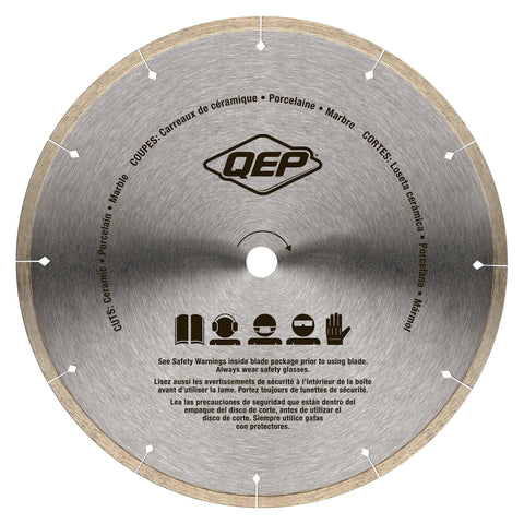 QEP Black Widow 10-inch blade works with most wet tile saws for easy upgrades.