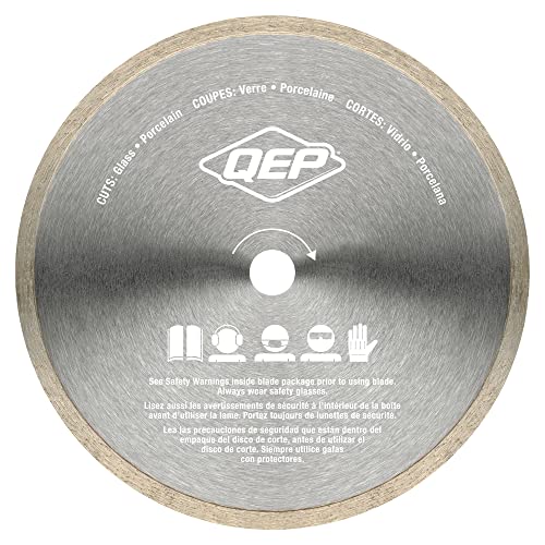 QEP blade showing 7mm rim height for reduced chipping on glass tile
