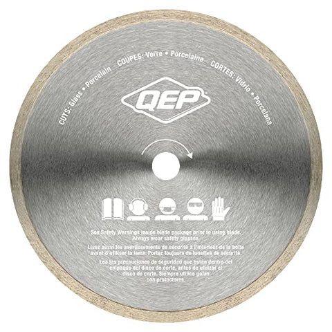 QEP blade showing 7mm rim height for reduced chipping on glass tile