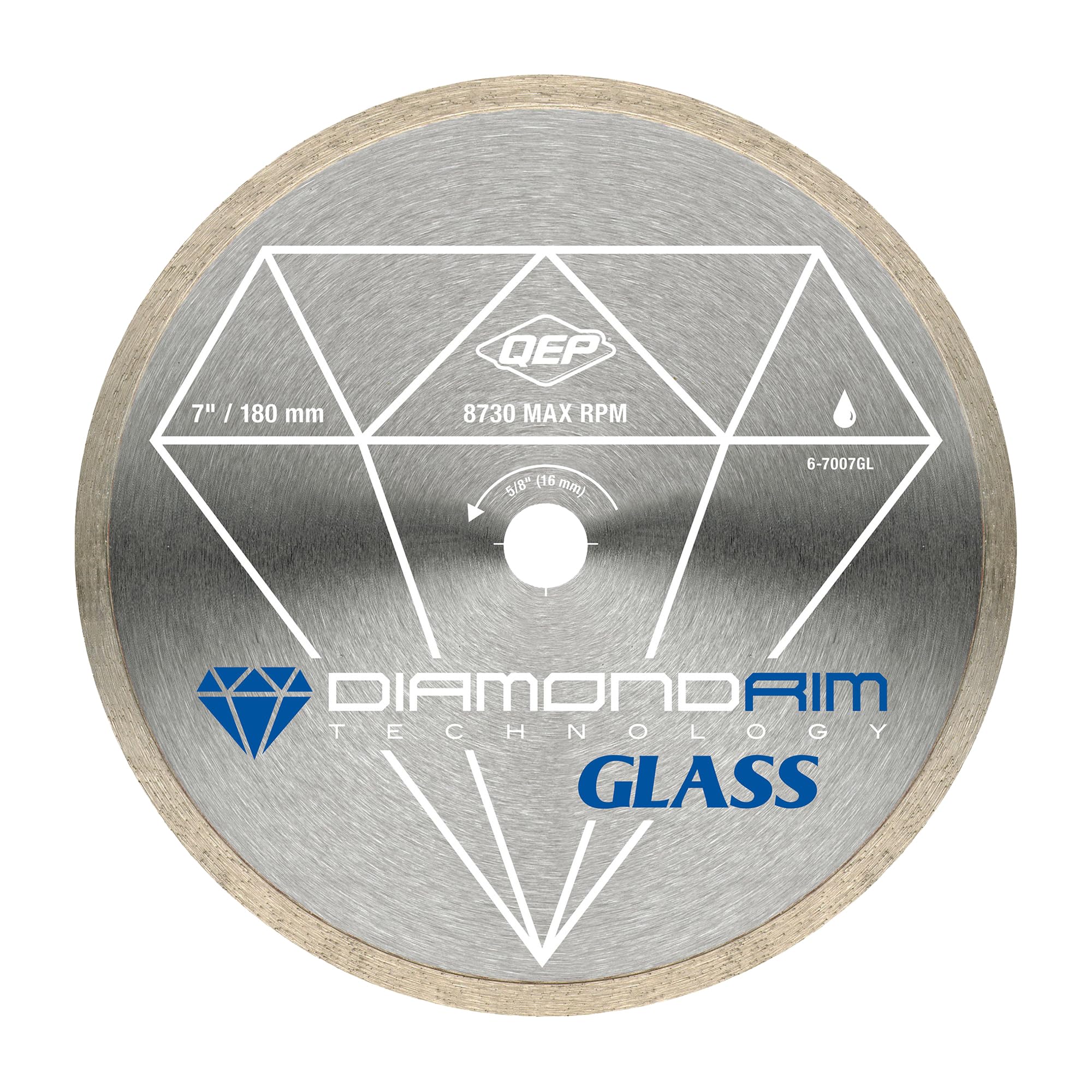 QEP glass tile diamond blade with continuous rim for clean glass tile cuts
