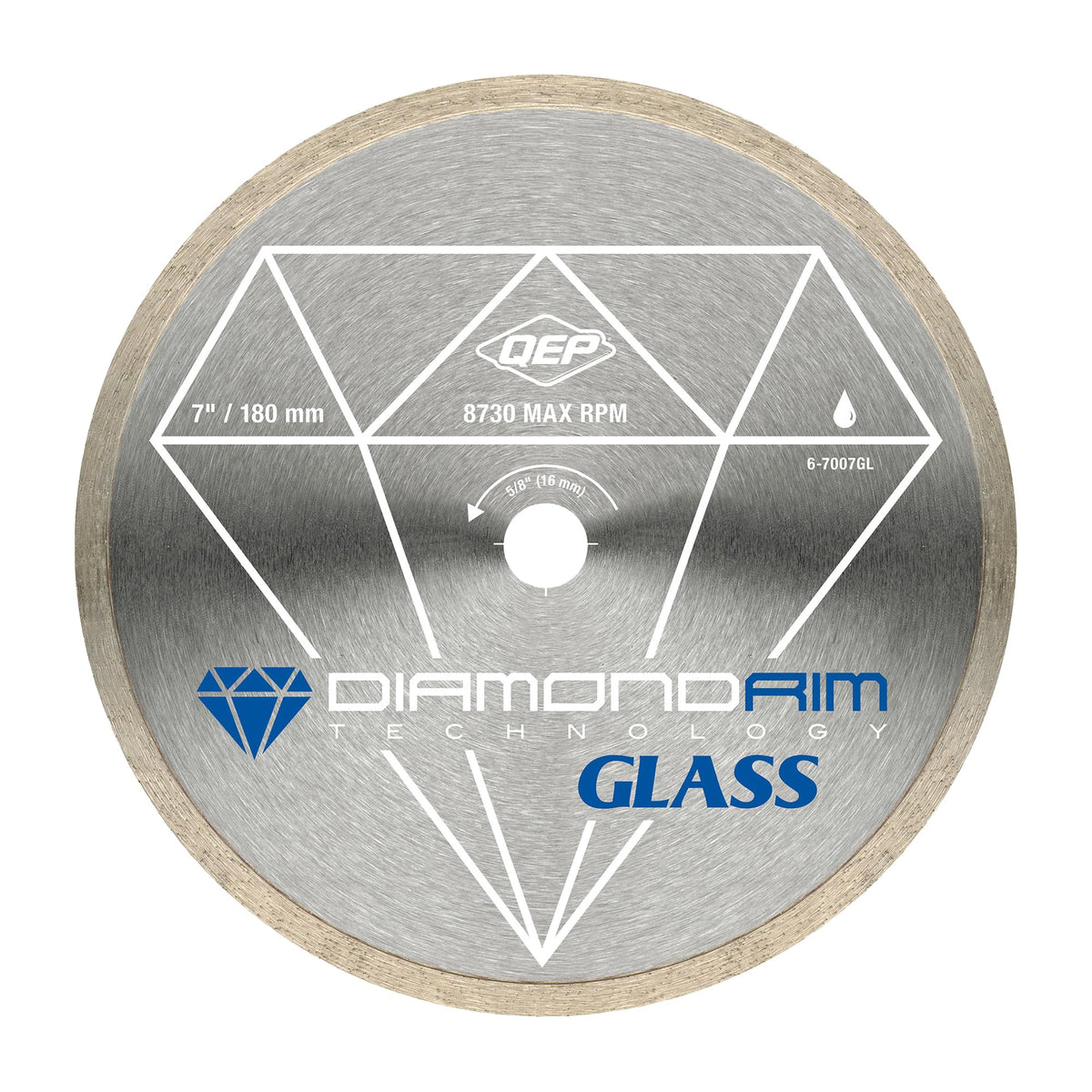 QEP glass tile diamond blade with continuous rim for clean glass tile cuts