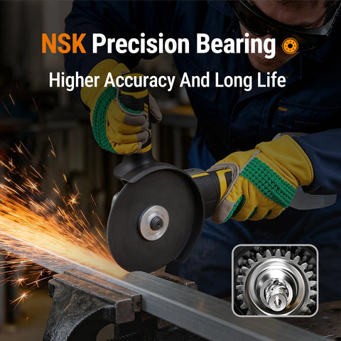 QESOO angle grinder 9600RPM performance for fast material removal.