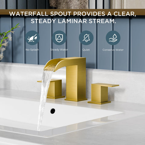 QFN Brushed Gold Flat Handle Design for quick water control