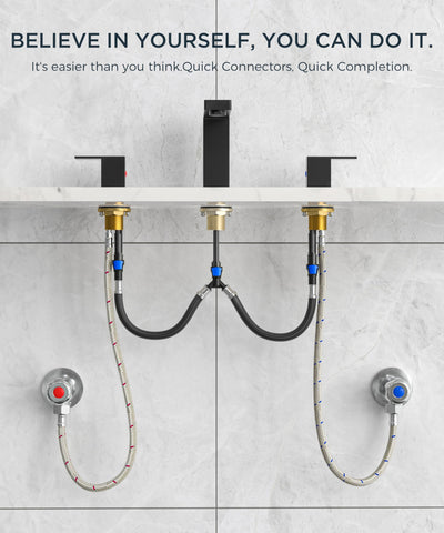 Elegant QFN matte black faucet enhances a contemporary sink area.
