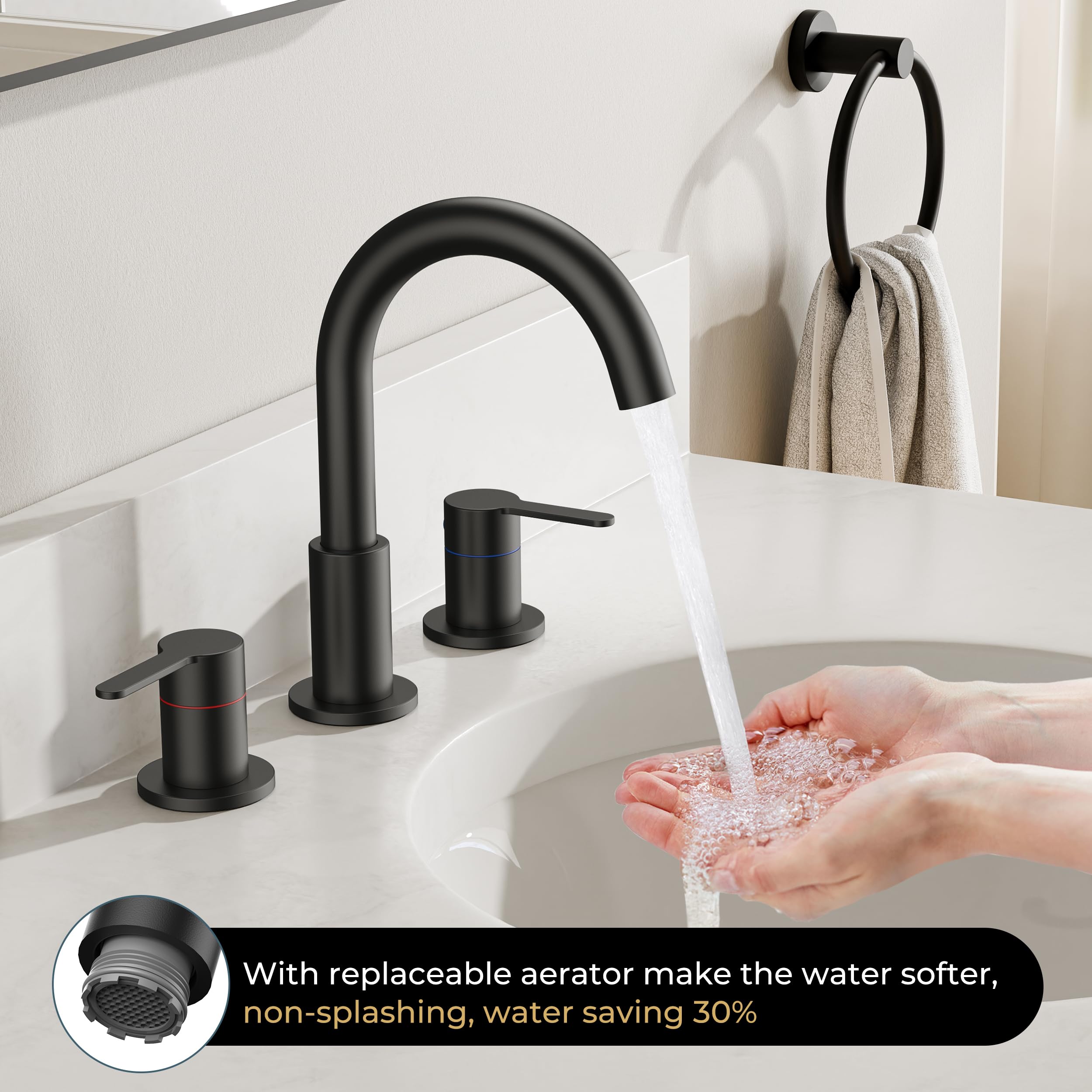 QFN versatile faucet suitable for RVs, rentals, and guest bathrooms.