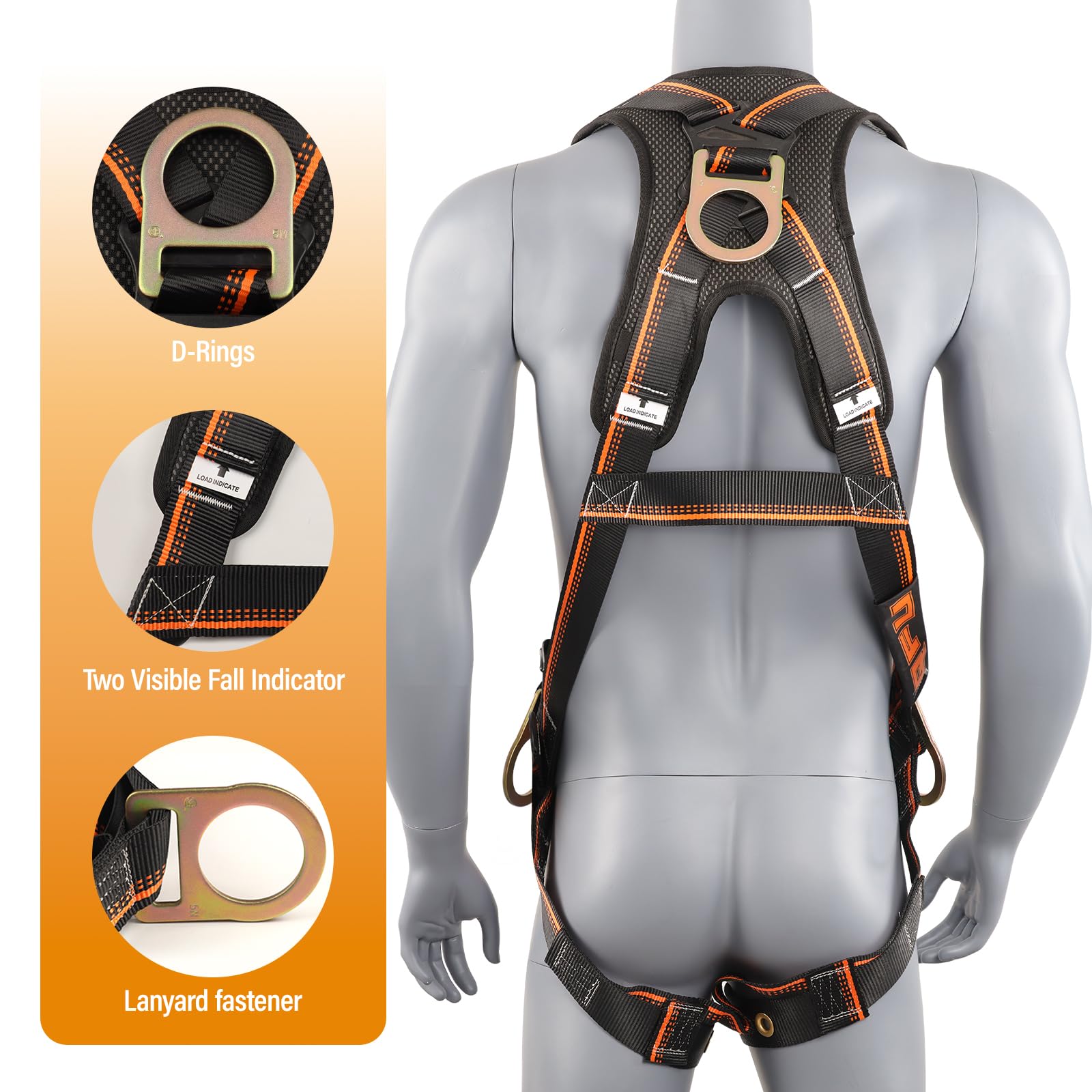QFU safety harness chest D-ring highlighting rescue-ready attachment point