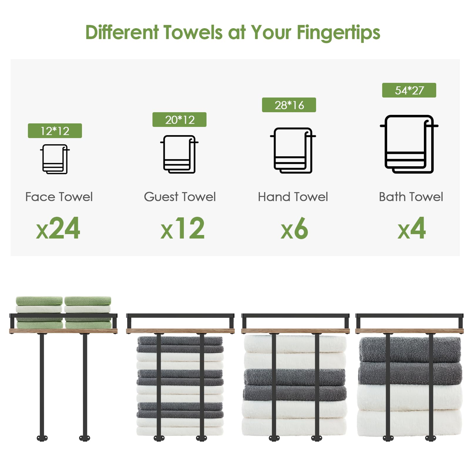 QHMCHLDZ 50 lb capacity demo shows strong storage for towels and decor.