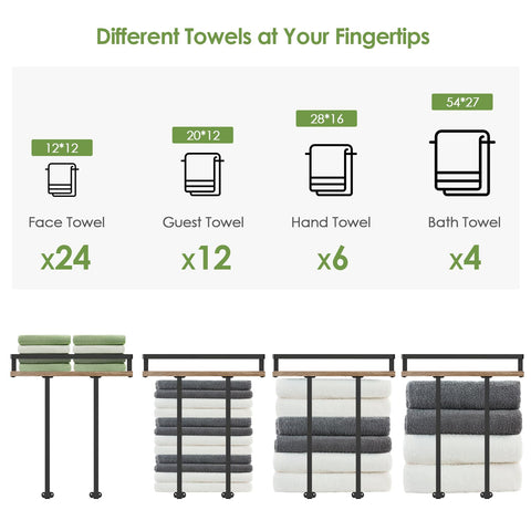 QHMCHLDZ 50 lb capacity demo shows strong storage for towels and decor.
