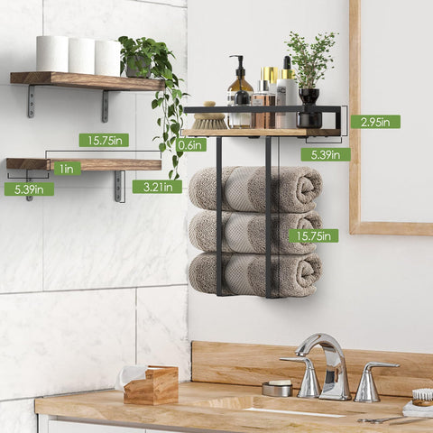 QHMCHLDZ floating shelves installation kit image demonstrates easy mounting and quick setup.