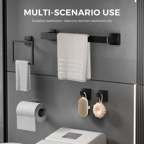 QHMCHLDZ matte black toilet paper holder keeps essentials within reach