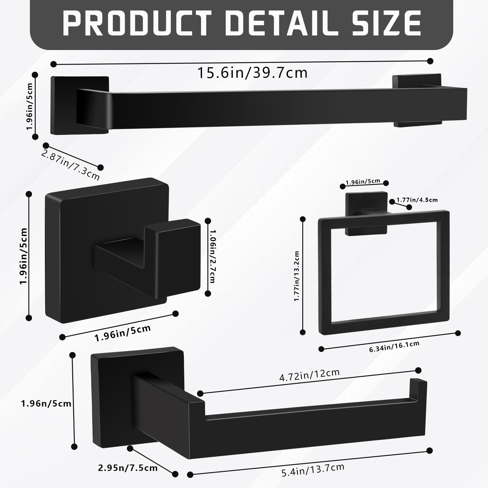 QHMCHLDZ matte black towel ring adds compact towel storage in style