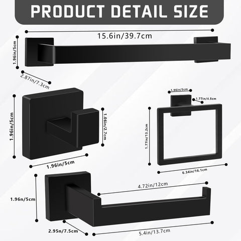 QHMCHLDZ matte black towel ring adds compact towel storage in style