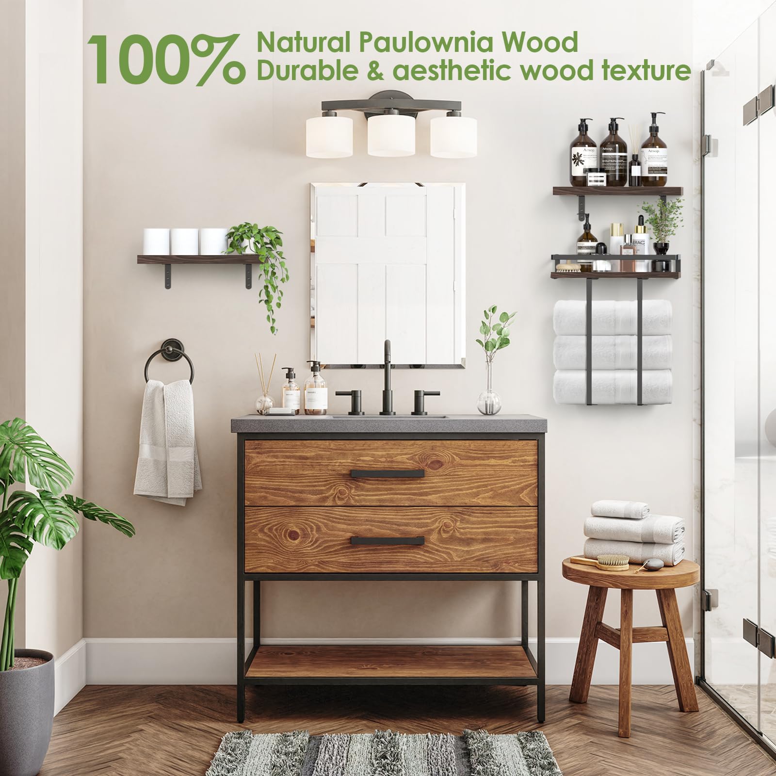 QHMCHLDZ carbonized finish highlights texture and adds warmth to bathrooms, kitchens, and living areas.