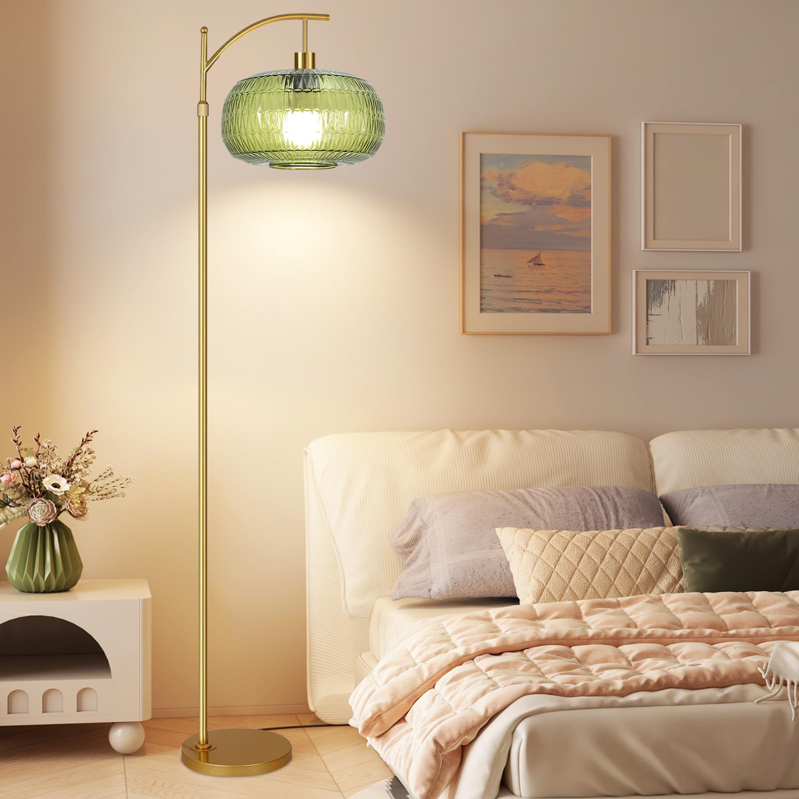 QIYIZM boho arc lamp fits living rooms and bedrooms