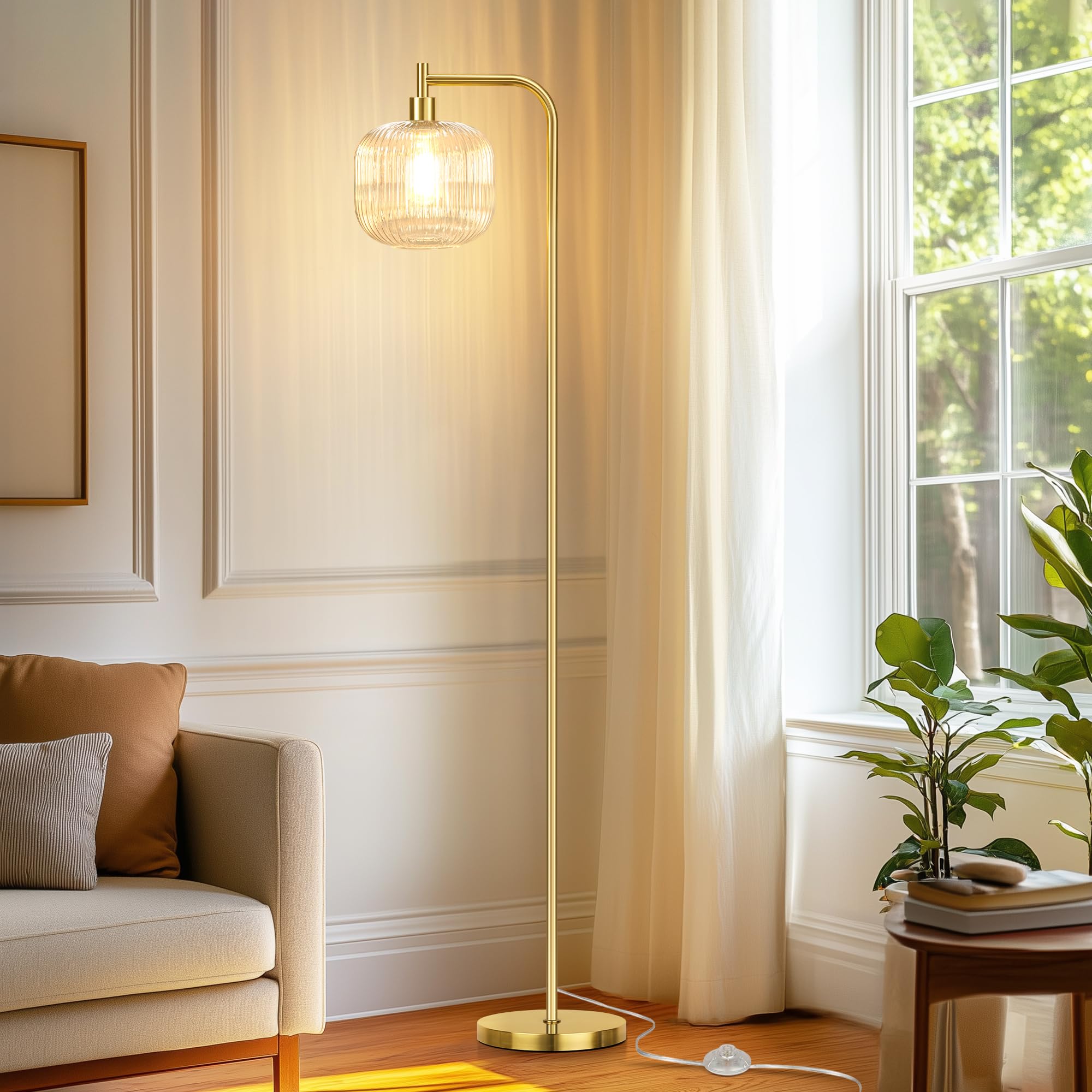 QiMH brushed gold base adds sturdy stability for family spaces