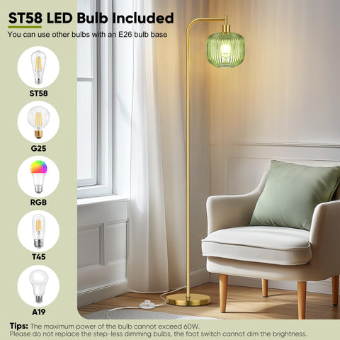 Includes 2700K LED bulb for immediate use and cozy glow