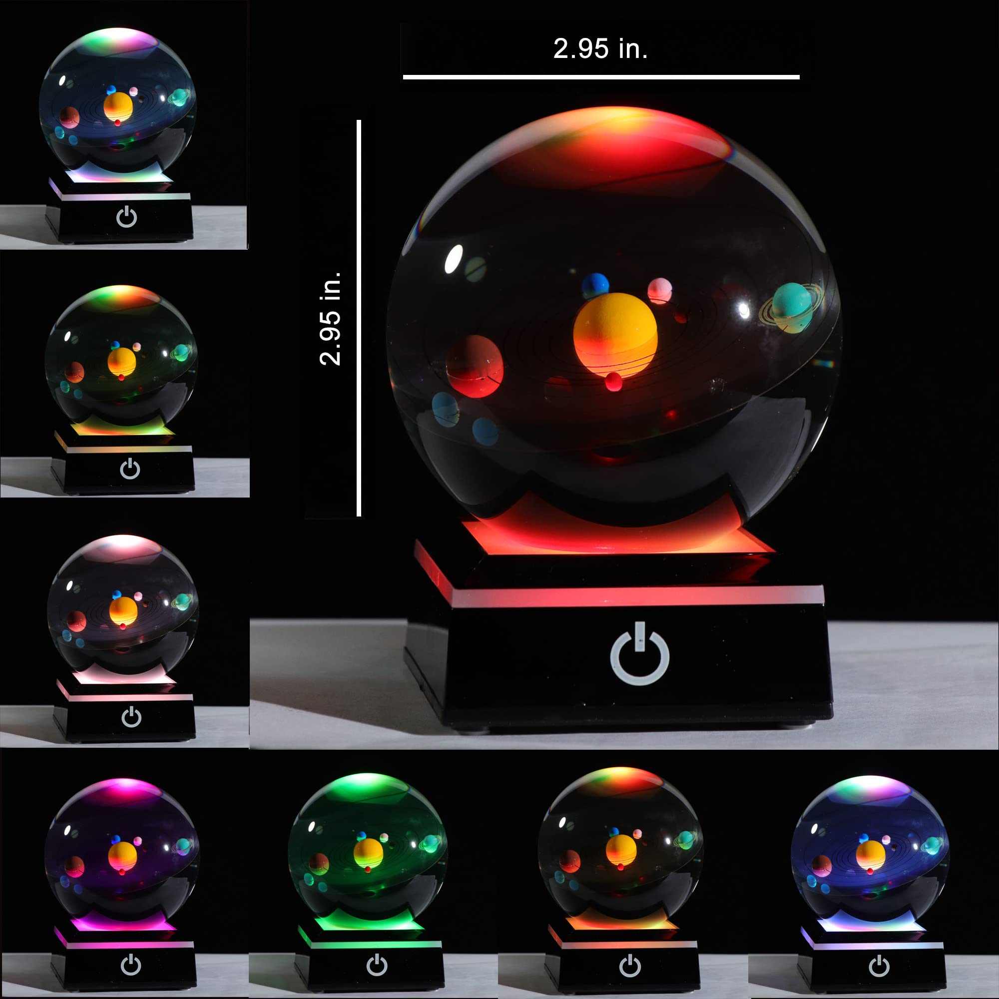 Qianwei crystal ball closeup shows glossy surface and clarity.