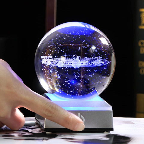 Qianwei crystal ball on LED base enhances ambiance with color modes