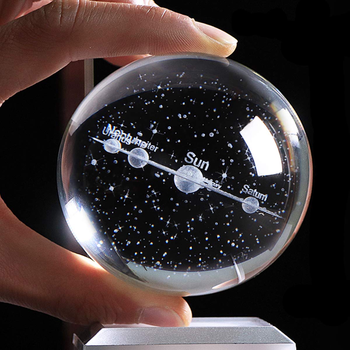 Qianwei packaging includes crystal ball, USB cable, and elegant gift box