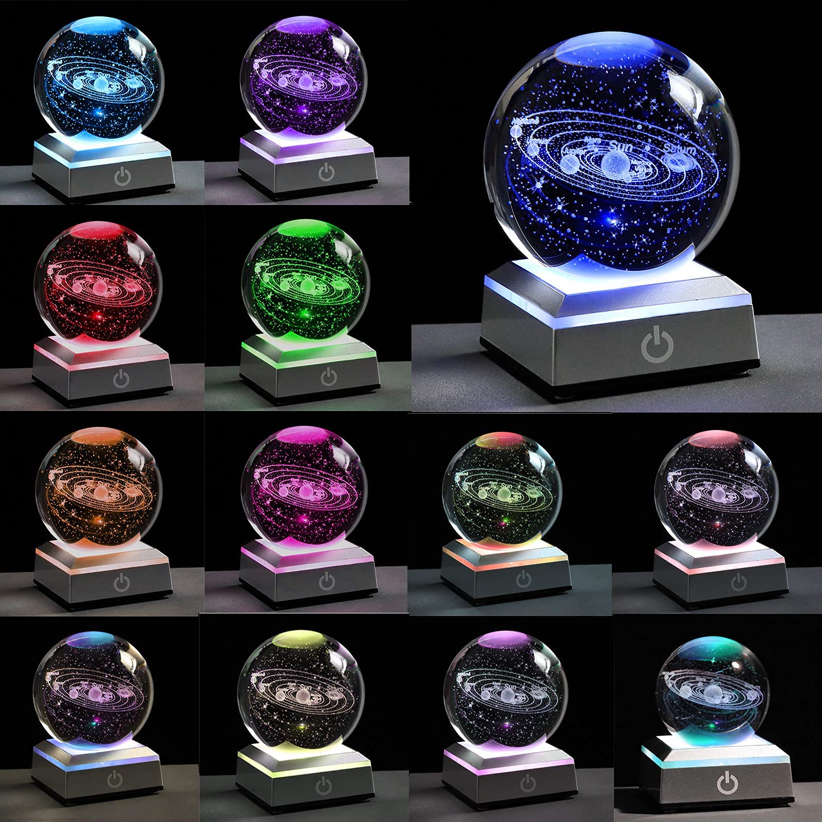 Qianwei 80mm crystal sphere shows the solar system in high clarity