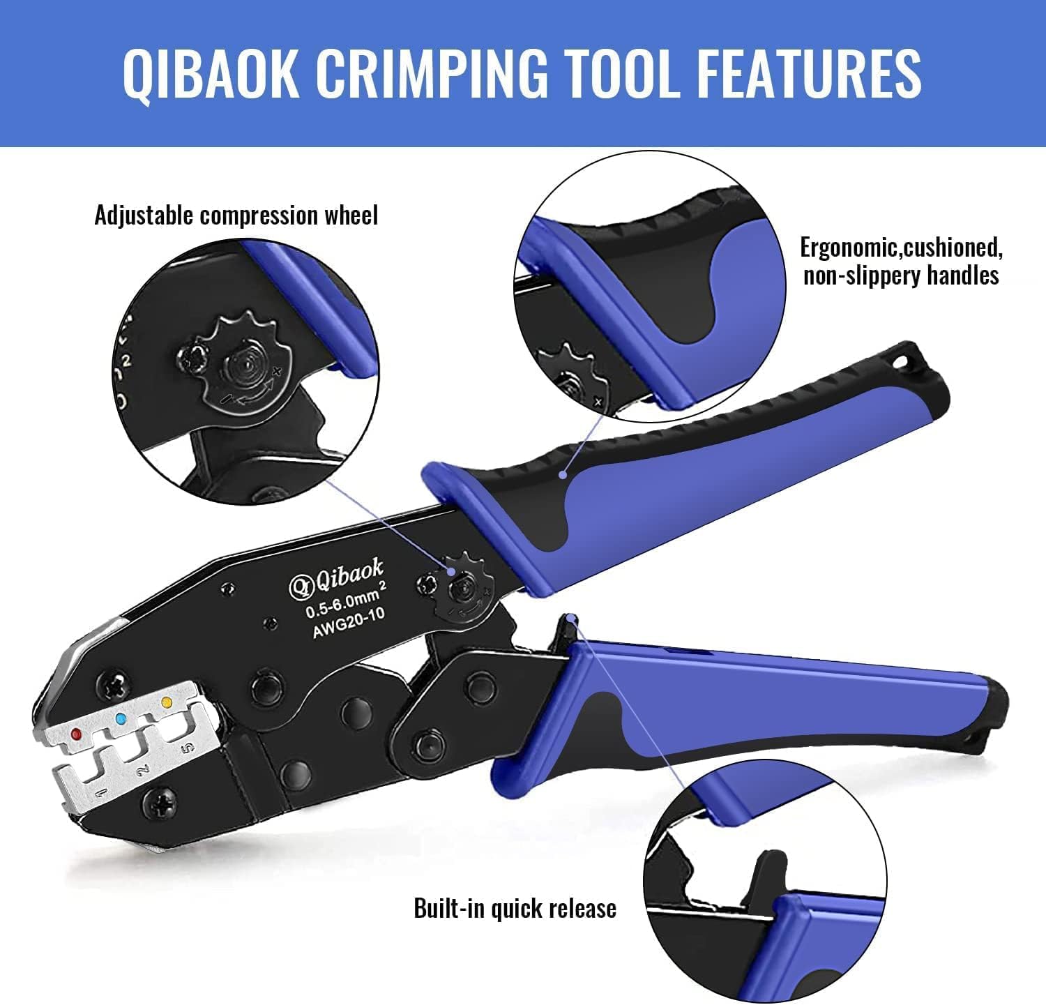 Qibaok star wheel adjusts crimp strength for uniform crimps every time
