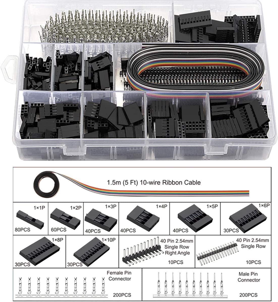 Qibaok JST-XH 2.54mm connectors pack for tidy terminations in projects.