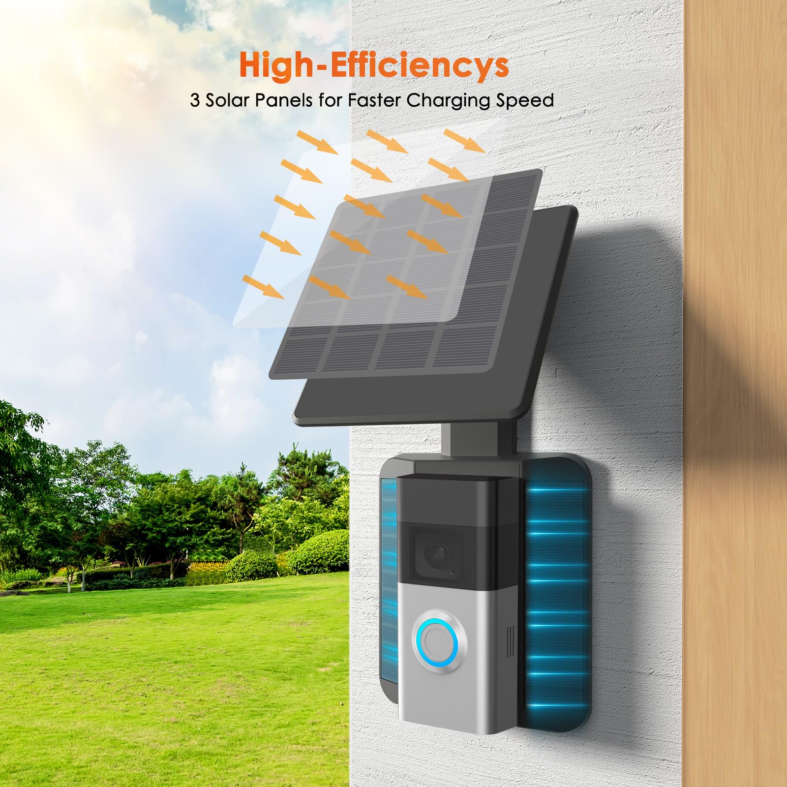 QIBOX 120-degree mount angle optimizes sun exposure for steady charging.