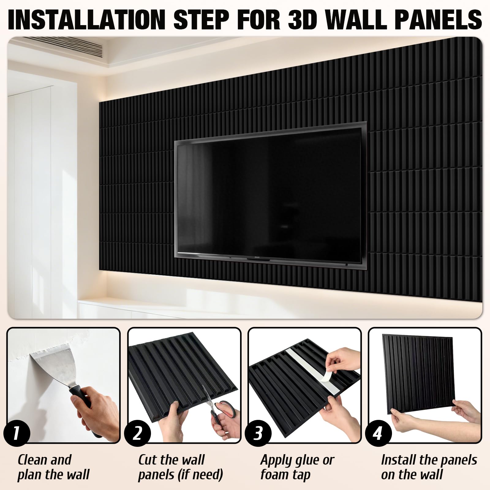Qidejoy ceiling and TV background panel for contemporary aesthetics