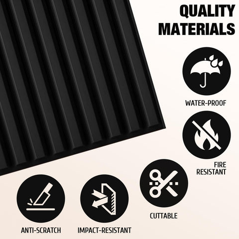 Qidejoy DIY installation-ready slat panel with adhesive setup