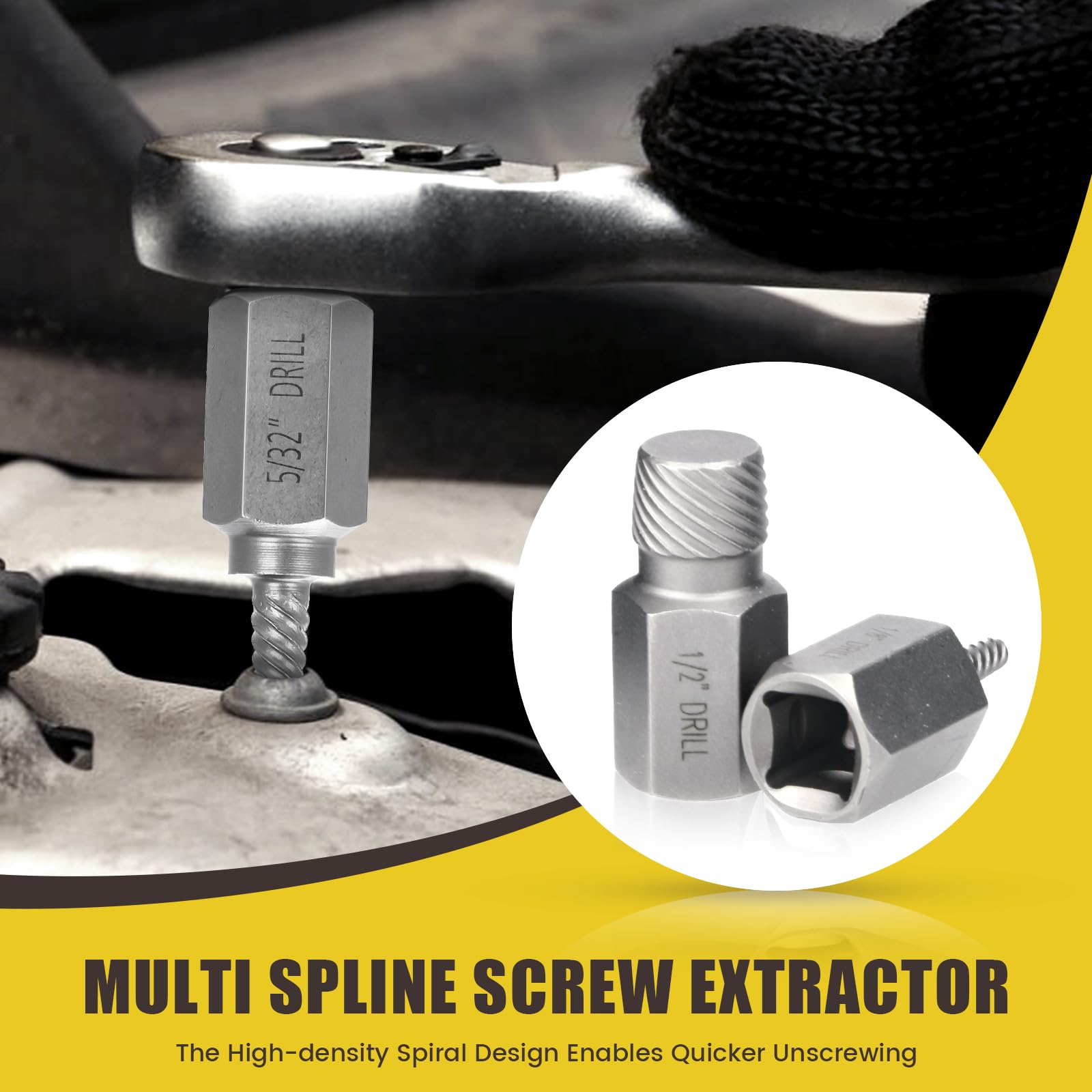 QIFITOOL spiral design enables easy removal with power or hand tools.