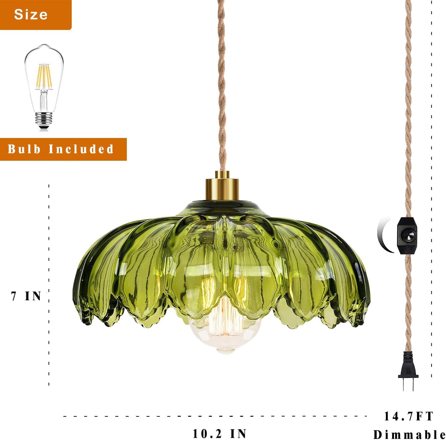 QIYIZM boho chandelier plug-in cord complements various rooms and styles.