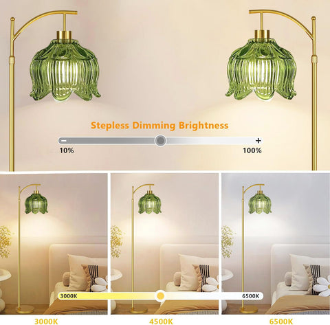 QIYIZM brass tall floor lamp highlights mid-century modern style