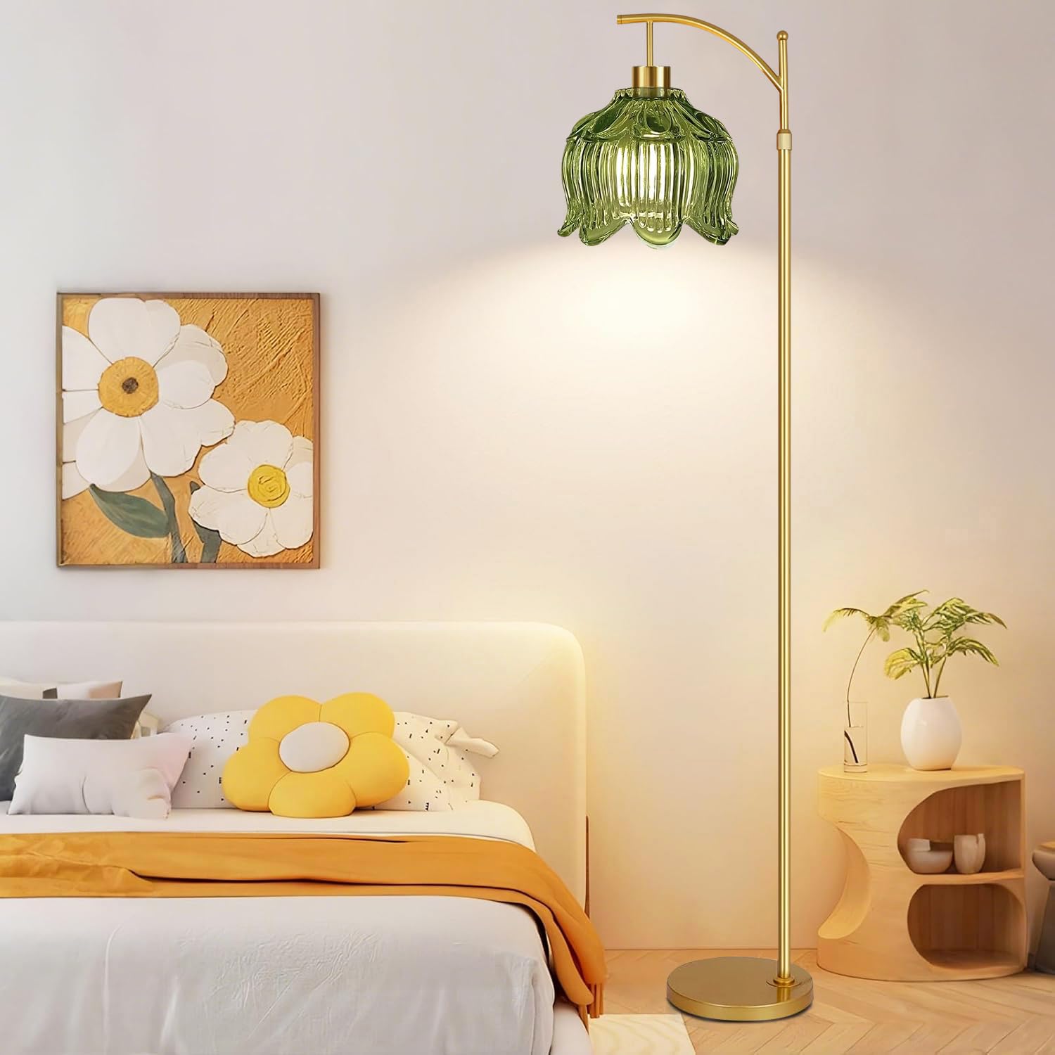 QIYIZM boho style floor lamp complements vintage decor