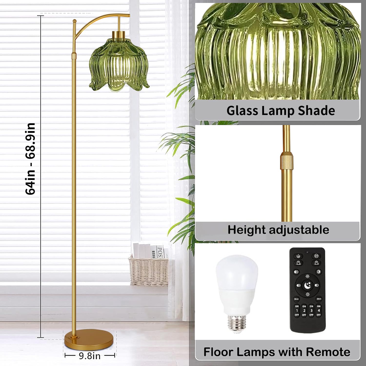 QIYIZM height adjustable arc lamp for versatile seating areas