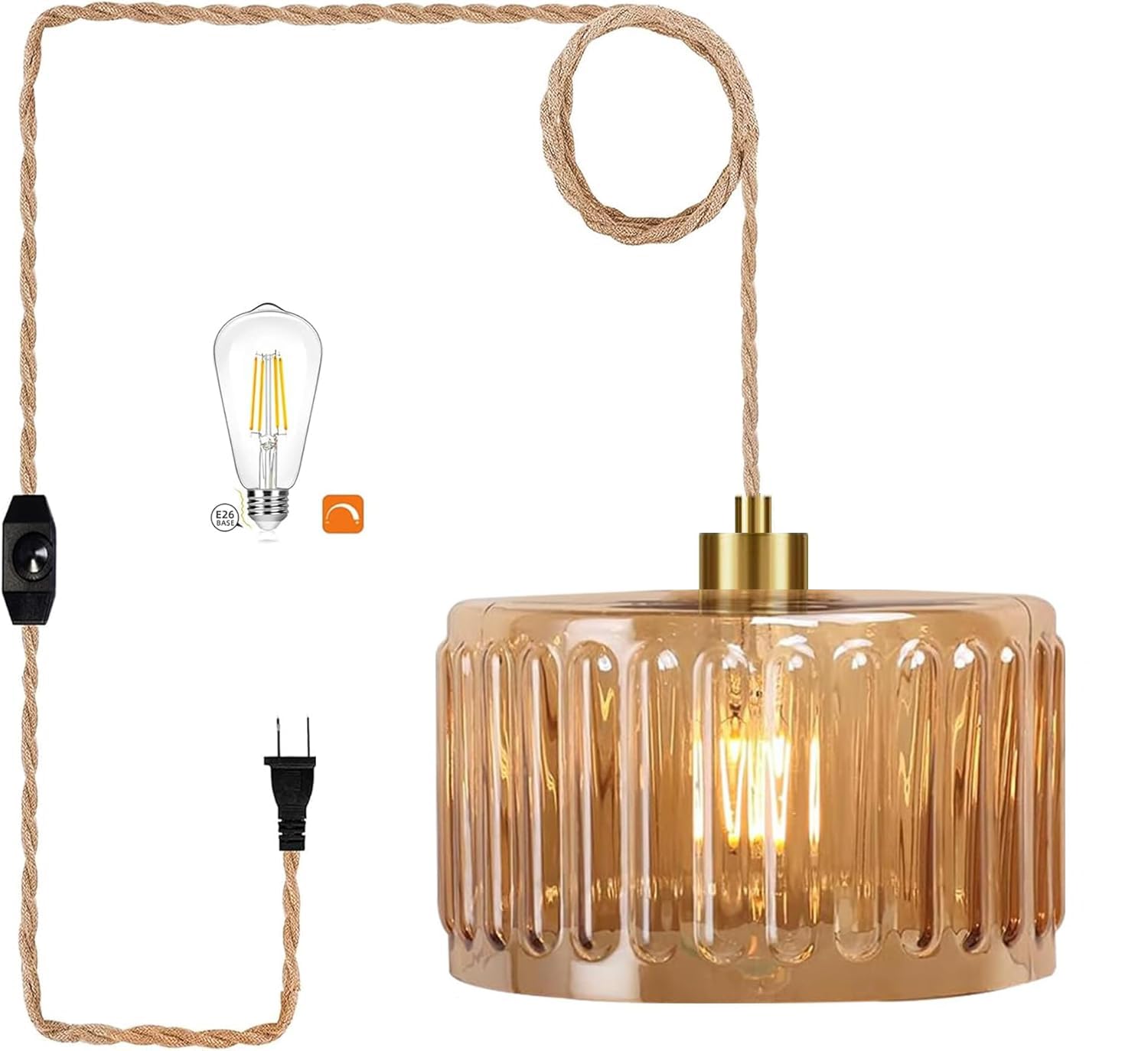 QIYIZM flower glass amber pendant lighting for warm ambient atmosphere.