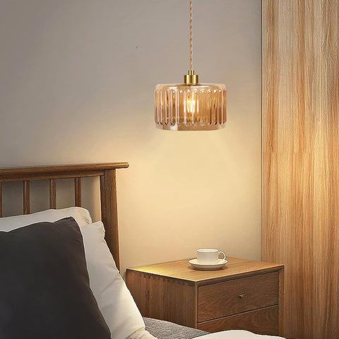 QIYIZM cord hanging lamp creates soft downward glow.