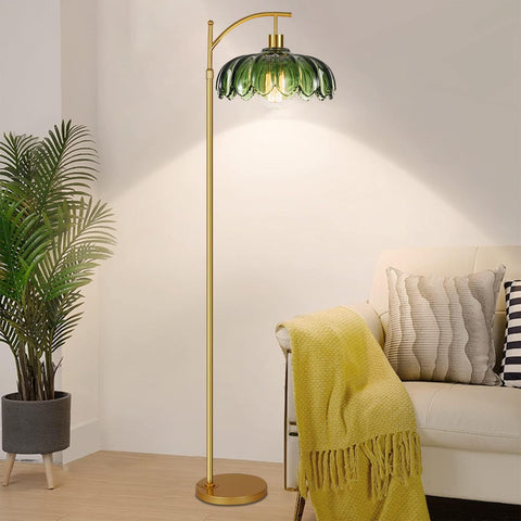 QIYIZM green shade bedroom corner lamp for reading and atmosphere