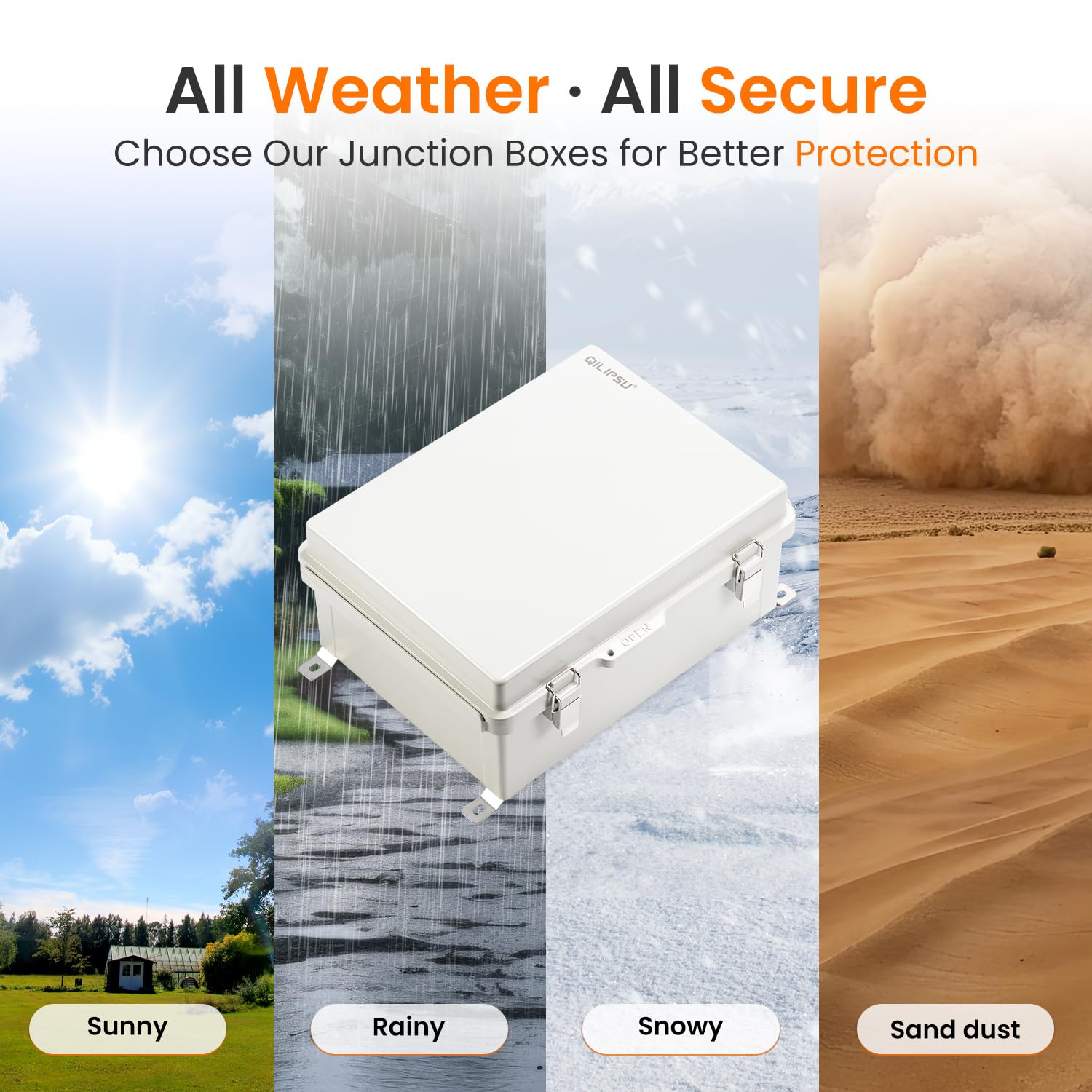 QILIPSU versatile enclosure supports CCTV, routers, solar devices.