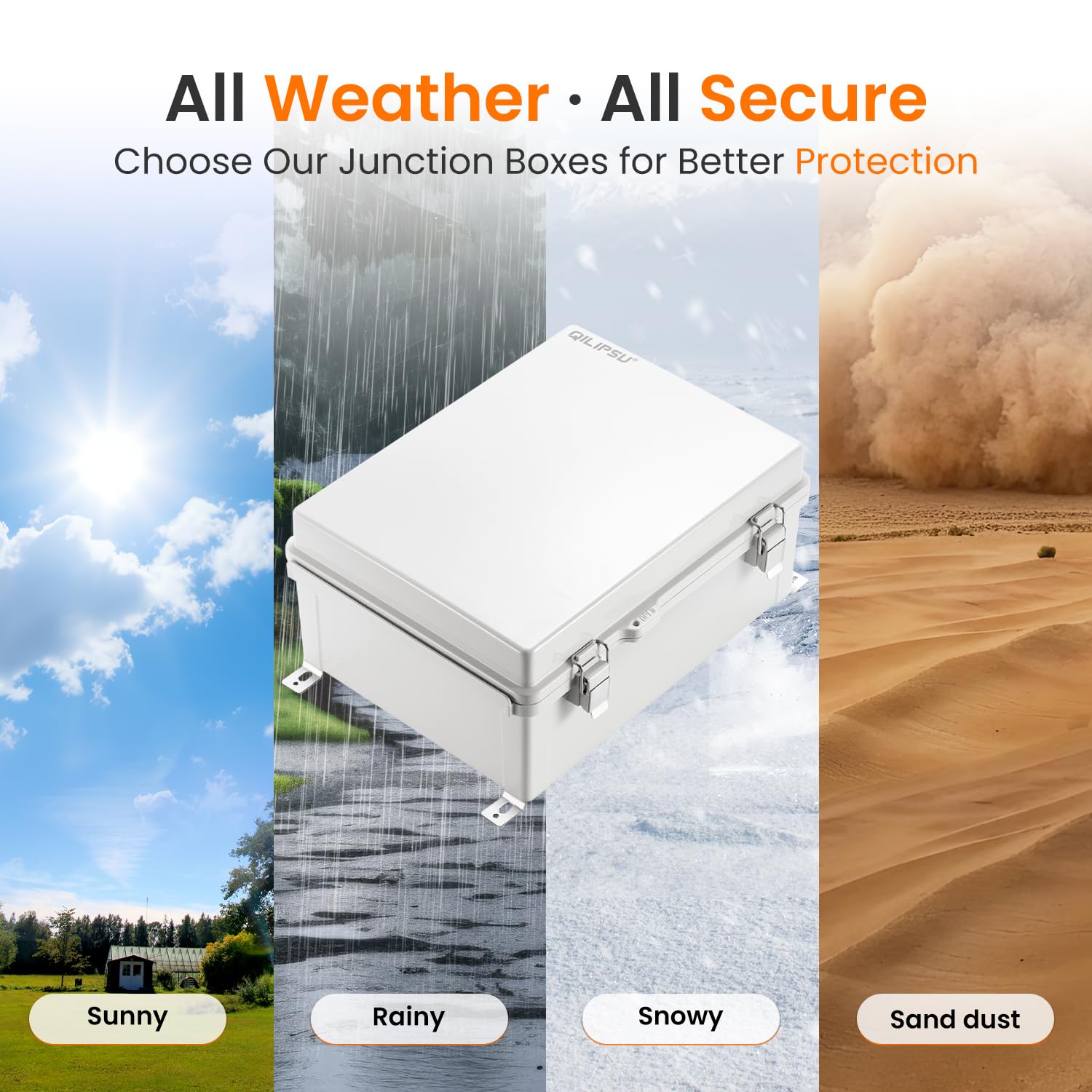 QILIPSU versatile enclosure suitable for lighting, routers, CCTV and more.