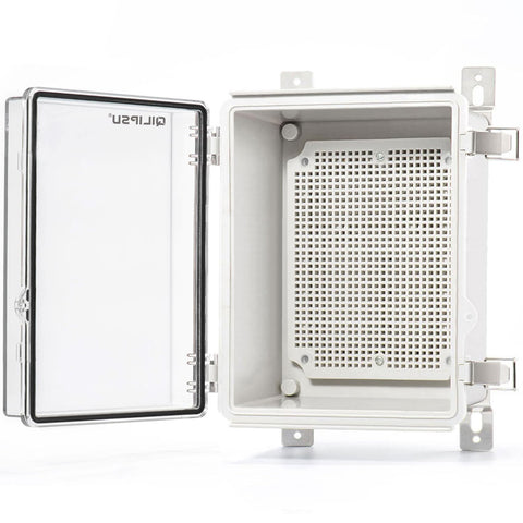 QILIPSU Outdoor WiFi Enclosure front view, rugged IP67 protection for outdoor networking.