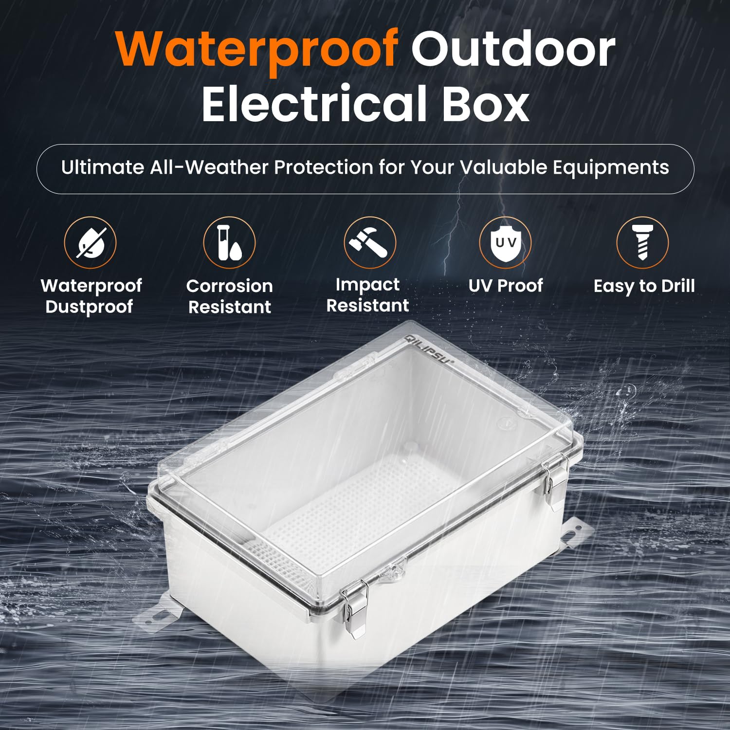 QILIPSU Outdoor WiFi Enclosure side view, weatherproof housing for harsh environments.