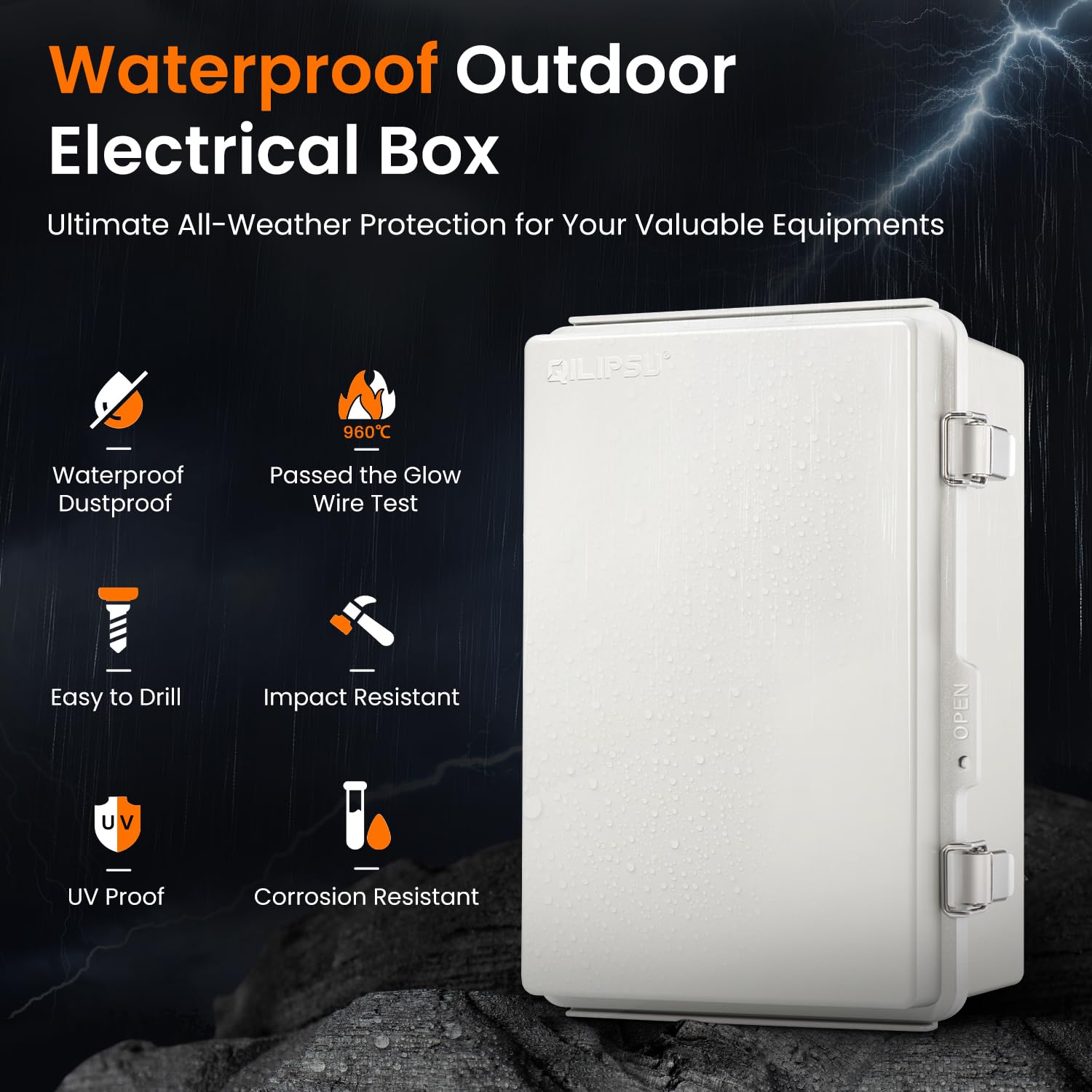 QILIPSU UL94-V0 outdoor box front door protecting seal integrity in harsh environments