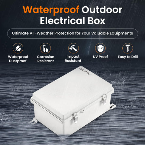QILIPSU weatherproof enclosure shown with mounting plate for easy setup