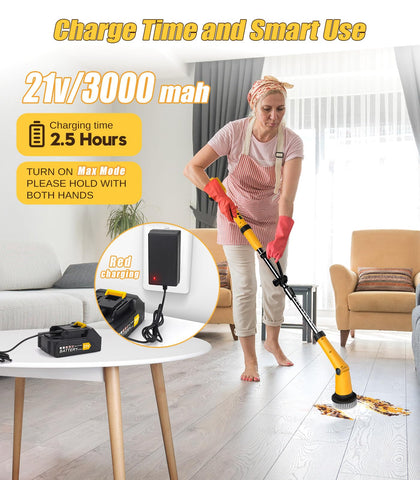 Qimedo IPX7 waterproof brush head for tub and shower cleaning.